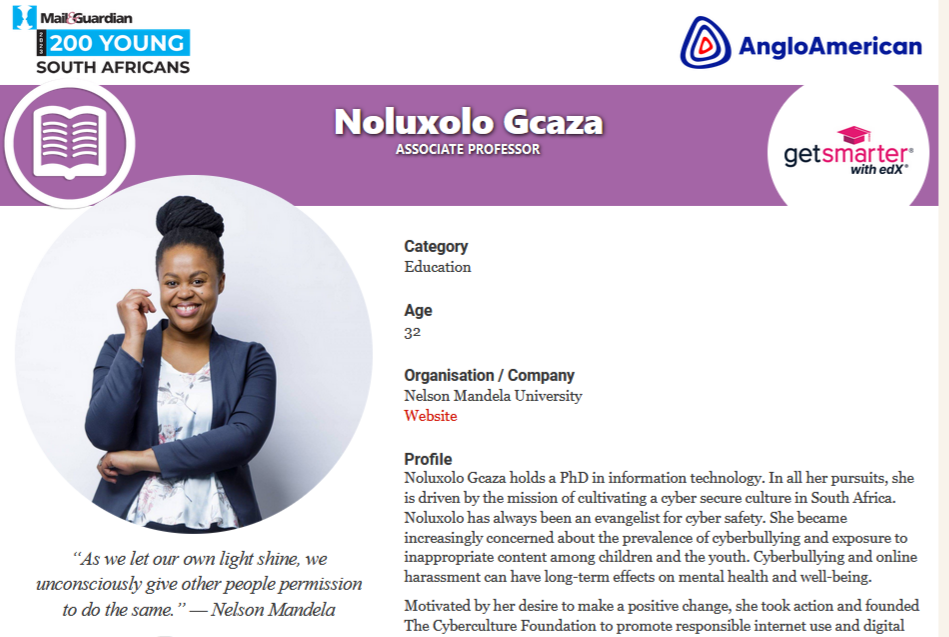 Mail & Guardian 200 Young South Africans – 2023: Noluxolo Gcaza